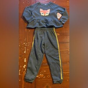 Fox peplum gray sparkle lounge suit